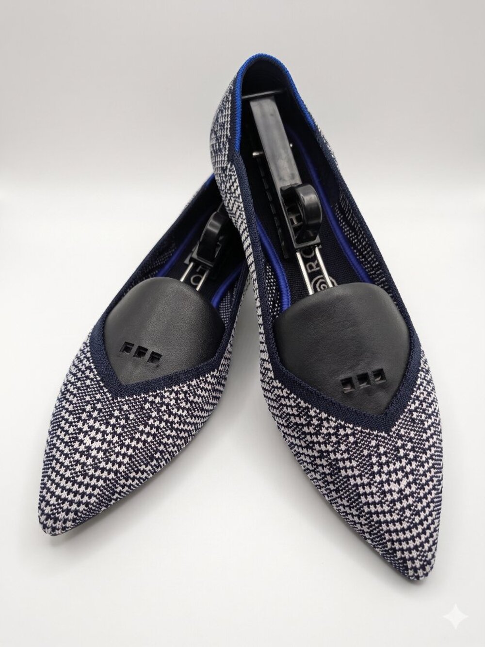 Rothy's The Point Navy Houndstooth Flats NWT 10.5